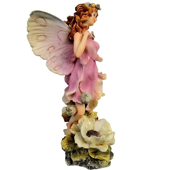 Vintage 90s Pink Ceramic Forest Fairy Figurine Home Decor Accent Fantasy Room - Picture 3 of 15